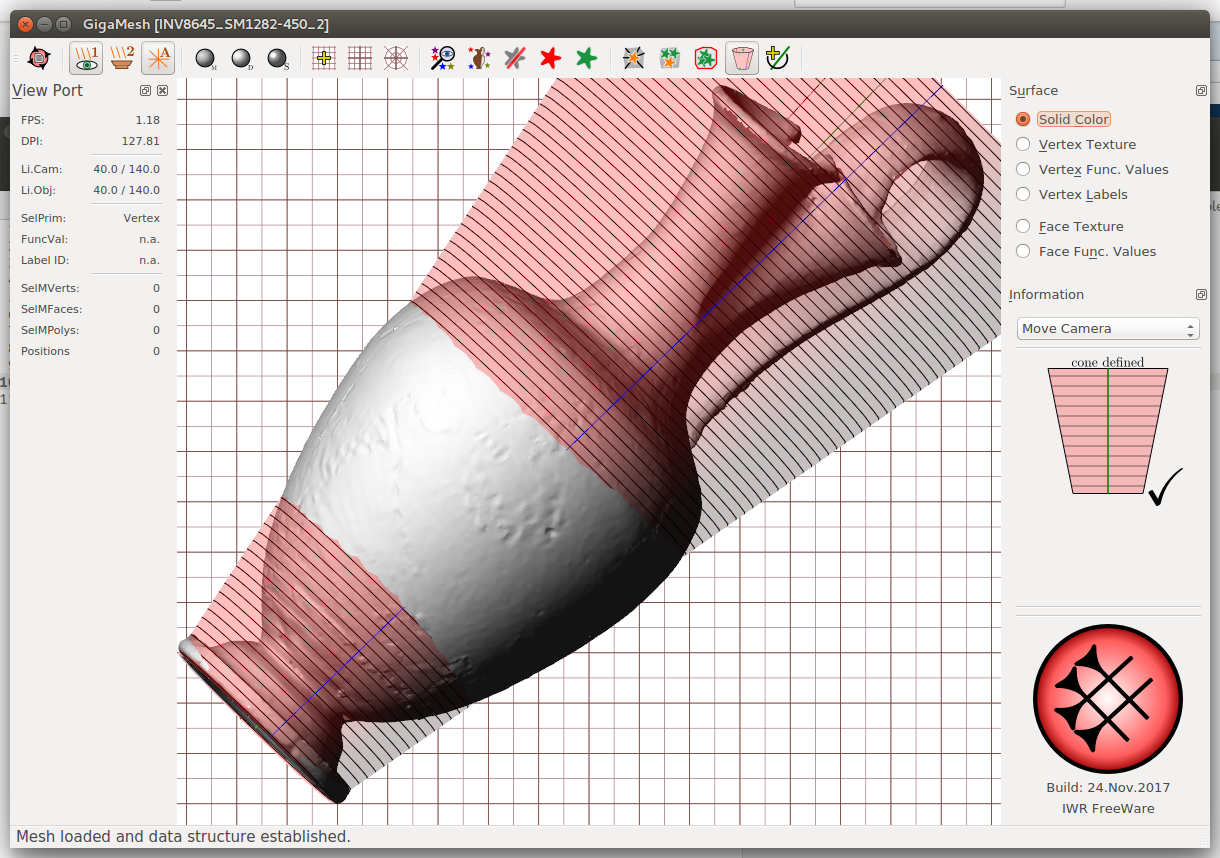 GigaMesh Cone covering the whole mesh