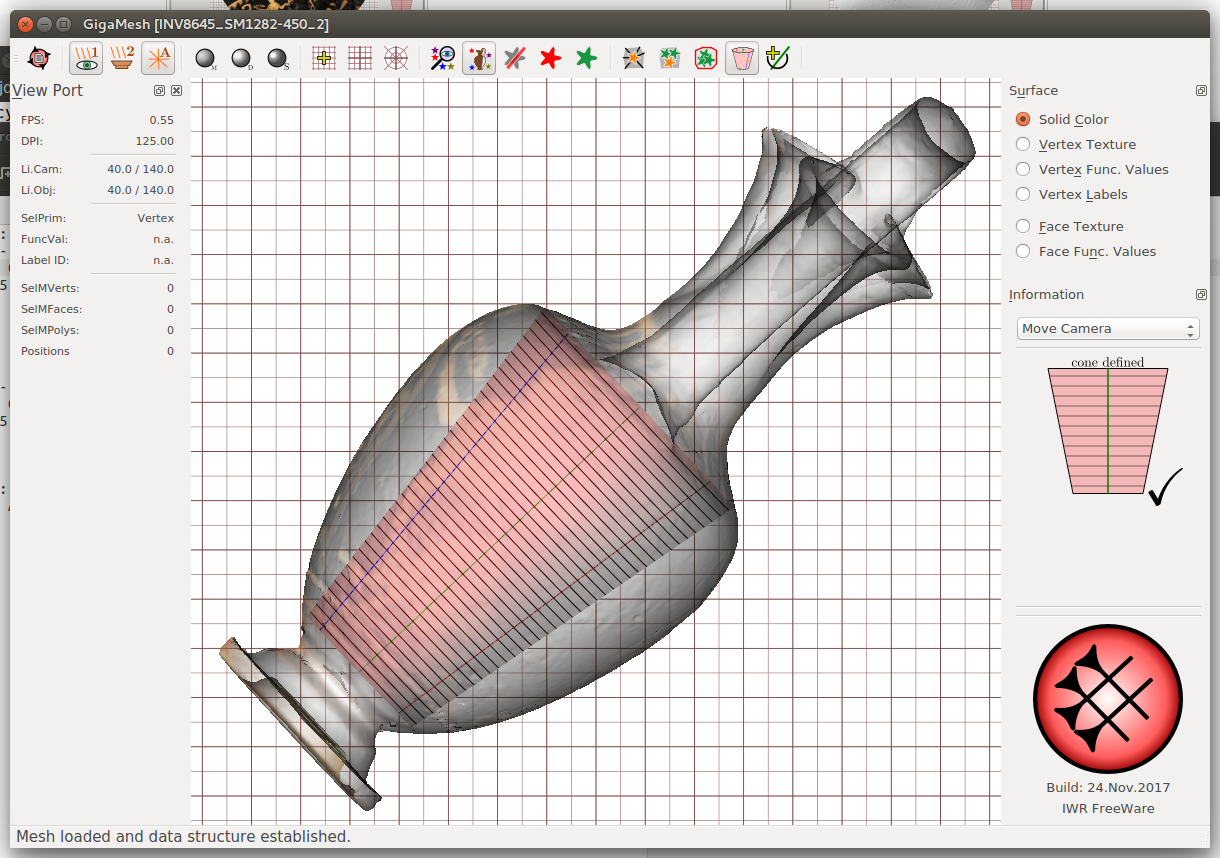 GigaMesh Cone defined transparent