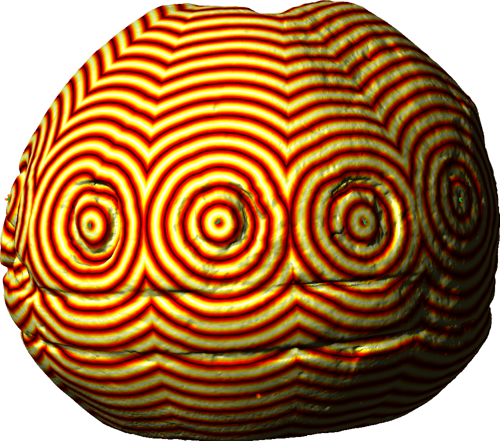 GigaMesh Distance Visualization Geodesic Distance